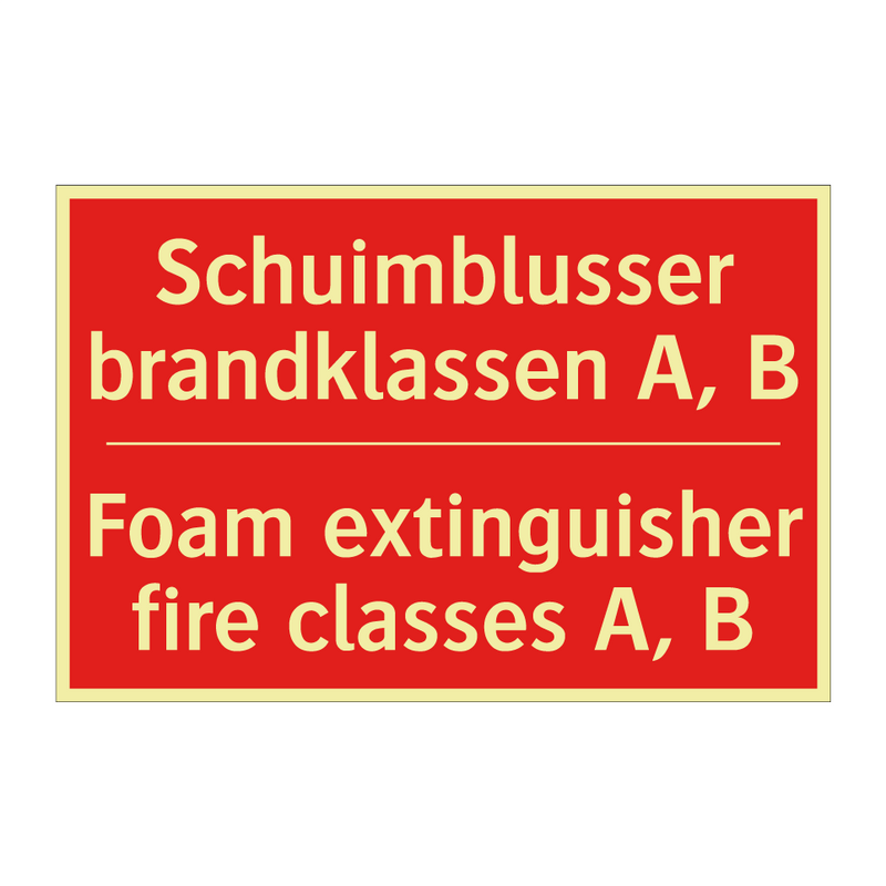 Schuimblusser brandklassen A, B - Foam extinguisher fire classes A, B