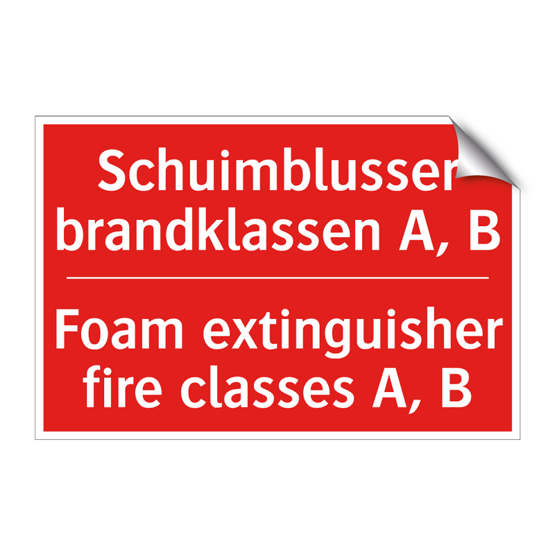 Schuimblusser brandklassen A, B - Foam extinguisher fire classes A, B