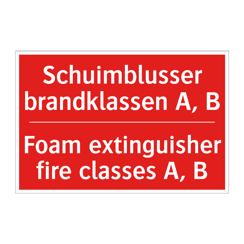 Schuimblusser brandklassen A, B - Foam extinguisher fire classes A, B