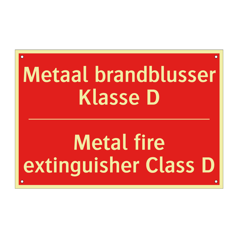 Metaal brandblusser Klasse D - Metal fire extinguisher Class D