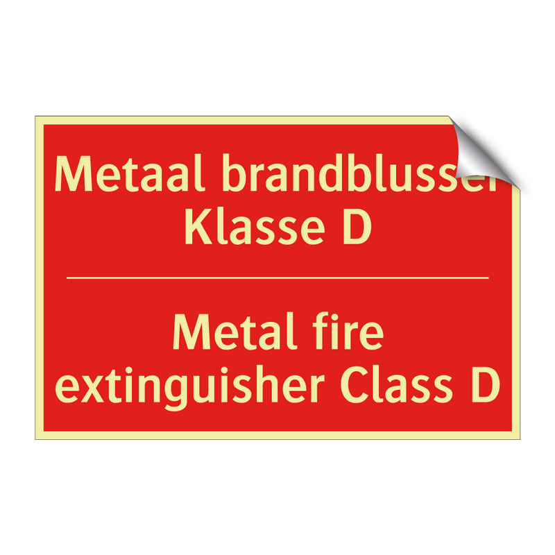 Metaal brandblusser Klasse D - Metal fire extinguisher Class D