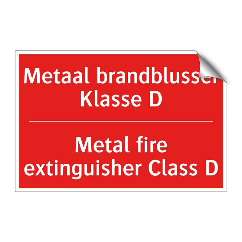 Metaal brandblusser Klasse D - Metal fire extinguisher Class D