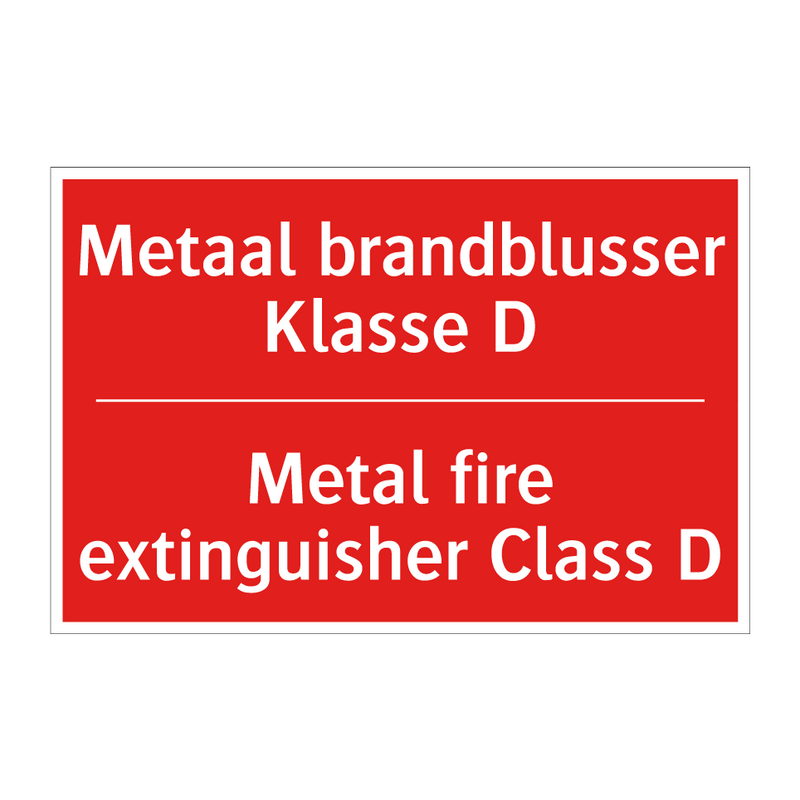 Metaal brandblusser Klasse D - Metal fire extinguisher Class D