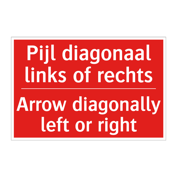 Pijl diagonaal links of rechts - Arrow diagonally left or right