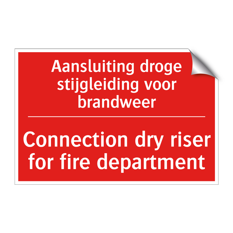 Aansluiting droge stijgleiding voor brandweer /.../ - Connection dry riser for fire department