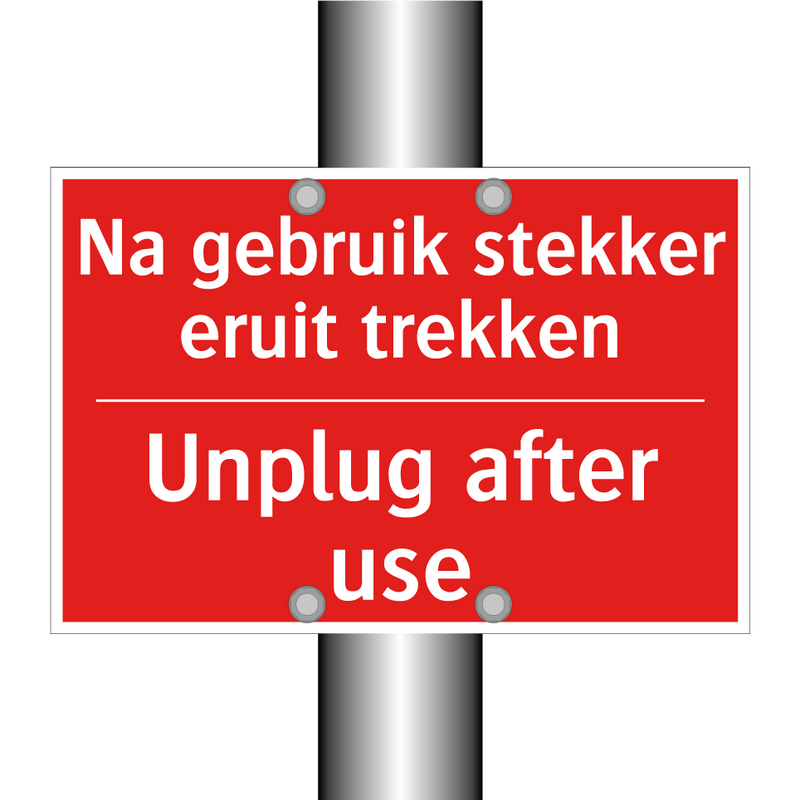 Na gebruik stekker eruit trekken - Unplug after use