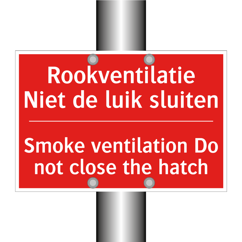 Rookventilatie Niet de luik sluiten - Smoke ventilation Do not close the hatch