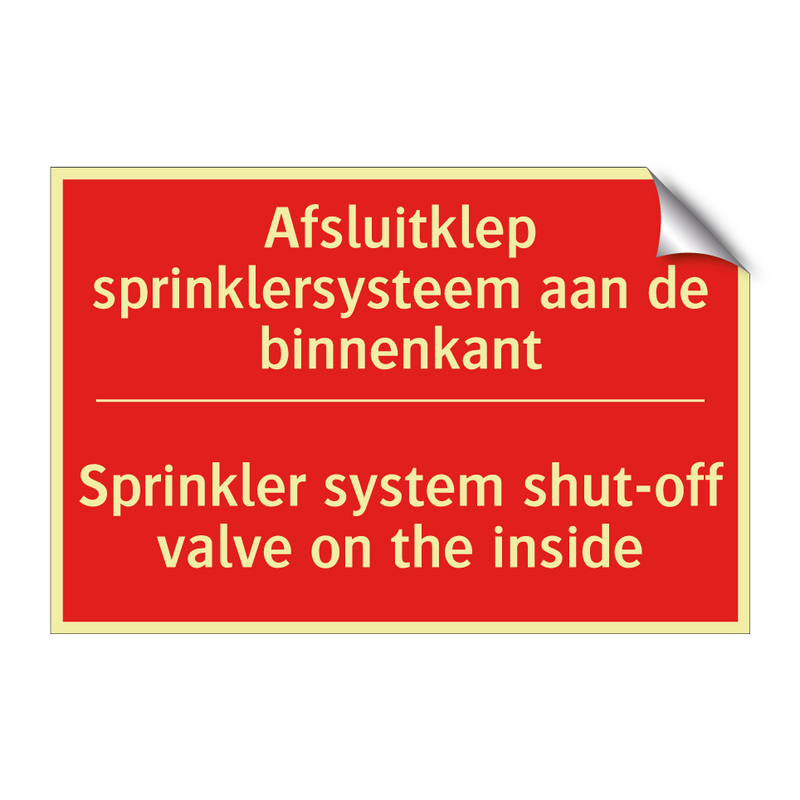 Afsluitklep sprinklersysteem aan de binnenkant /.../ - Sprinkler system shut-off valve on the inside /.../