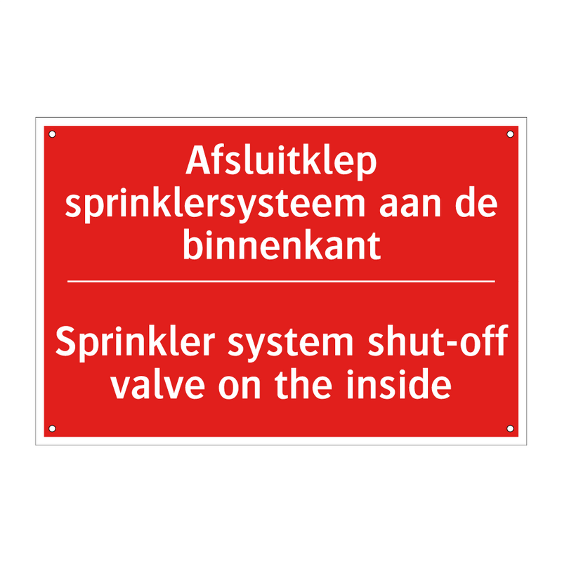 Afsluitklep sprinklersysteem aan de binnenkant /.../ - Sprinkler system shut-off valve on the inside /.../