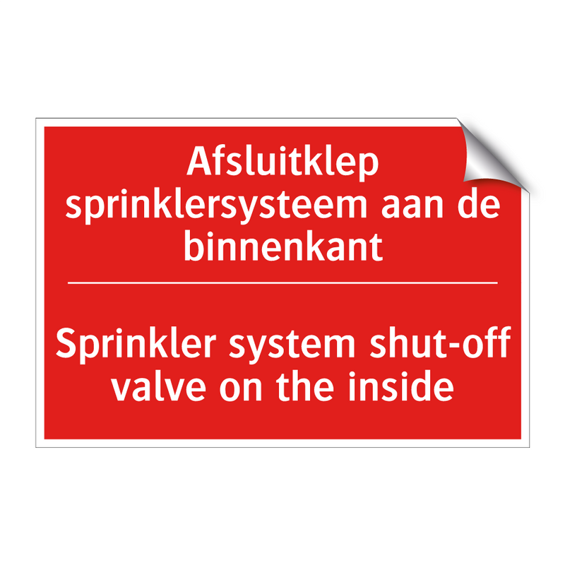 Afsluitklep sprinklersysteem aan de binnenkant /.../ - Sprinkler system shut-off valve on the inside /.../