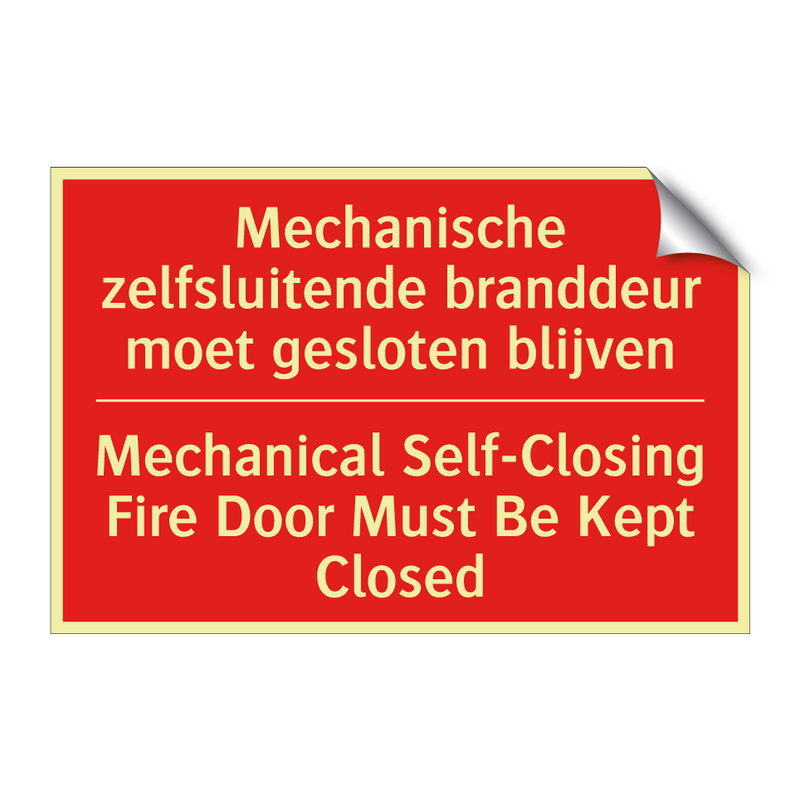 Mechanische zelfsluitende branddeur moet /.../ - Mechanical Self-Closing Fire Door Must Be /.../