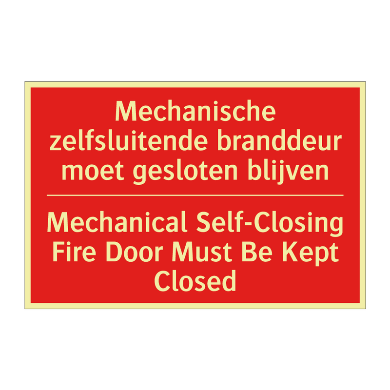 Mechanische zelfsluitende branddeur moet /.../ - Mechanical Self-Closing Fire Door Must Be /.../