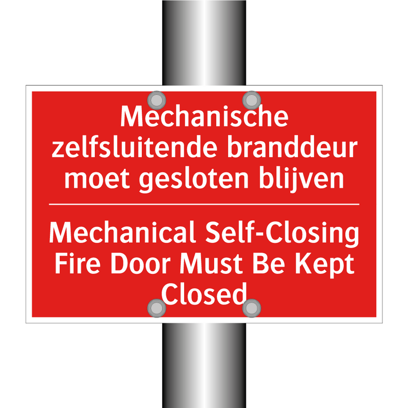 Mechanische zelfsluitende branddeur moet /.../ - Mechanical Self-Closing Fire Door Must Be /.../