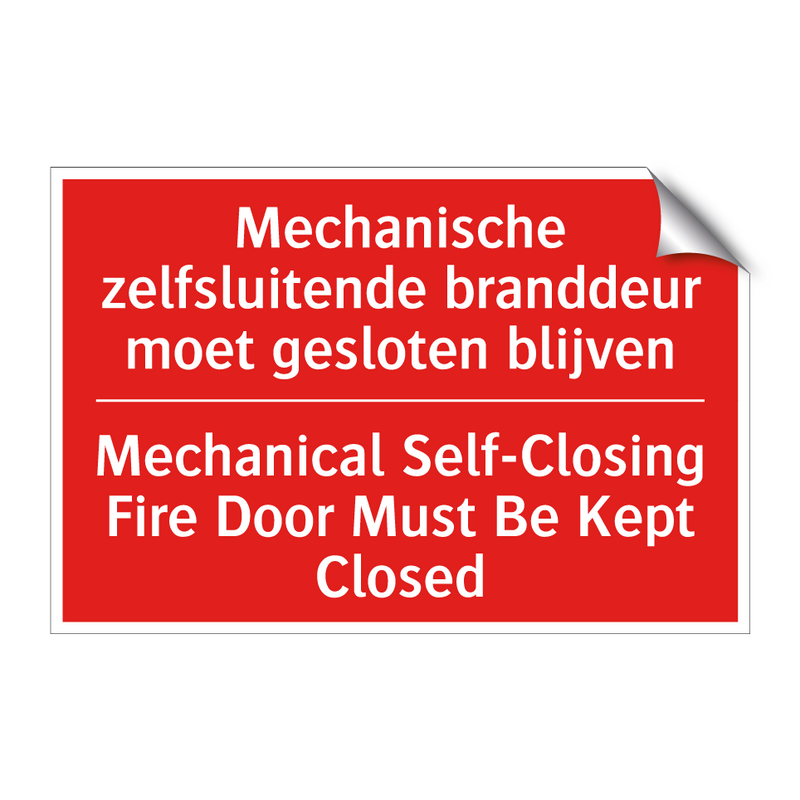 Mechanische zelfsluitende branddeur moet /.../ - Mechanical Self-Closing Fire Door Must Be /.../