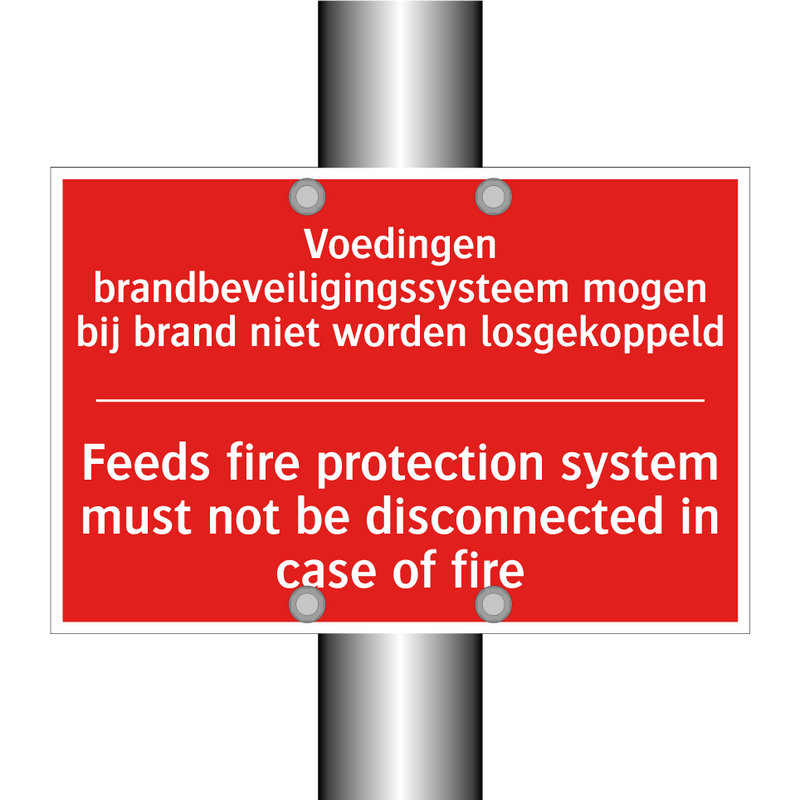 Voedingen brandbeveiligingssysteem mogen /.../ - Feeds fire protection system must not be /.../