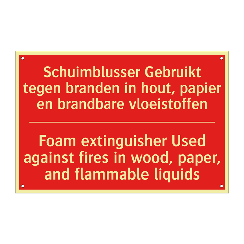 Schuimblusser Gebruikt tegen branden in /.../ - Foam extinguisher Used against fires in /.../