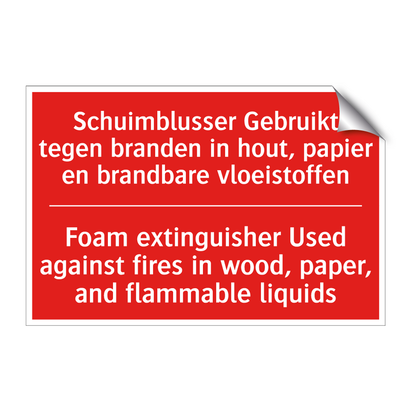 Schuimblusser Gebruikt tegen branden in /.../ - Foam extinguisher Used against fires in /.../