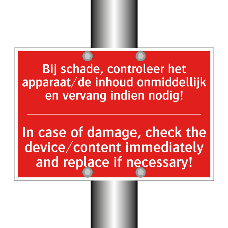 Bij schade, controleer het apparaat/de inhoud /.../ - In case of damage, check the device/content /.../