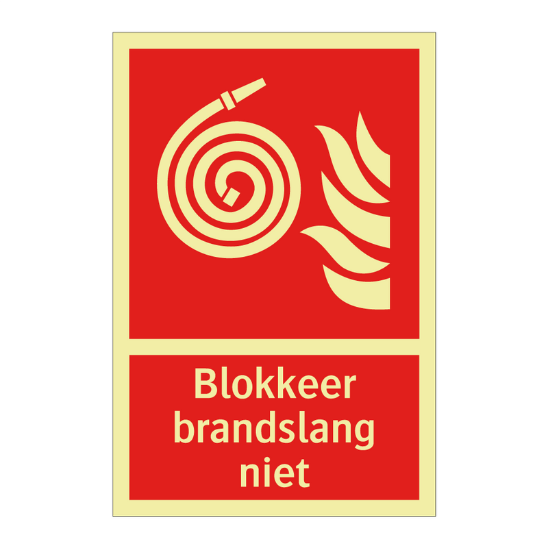 Blokkeer brandslang niet