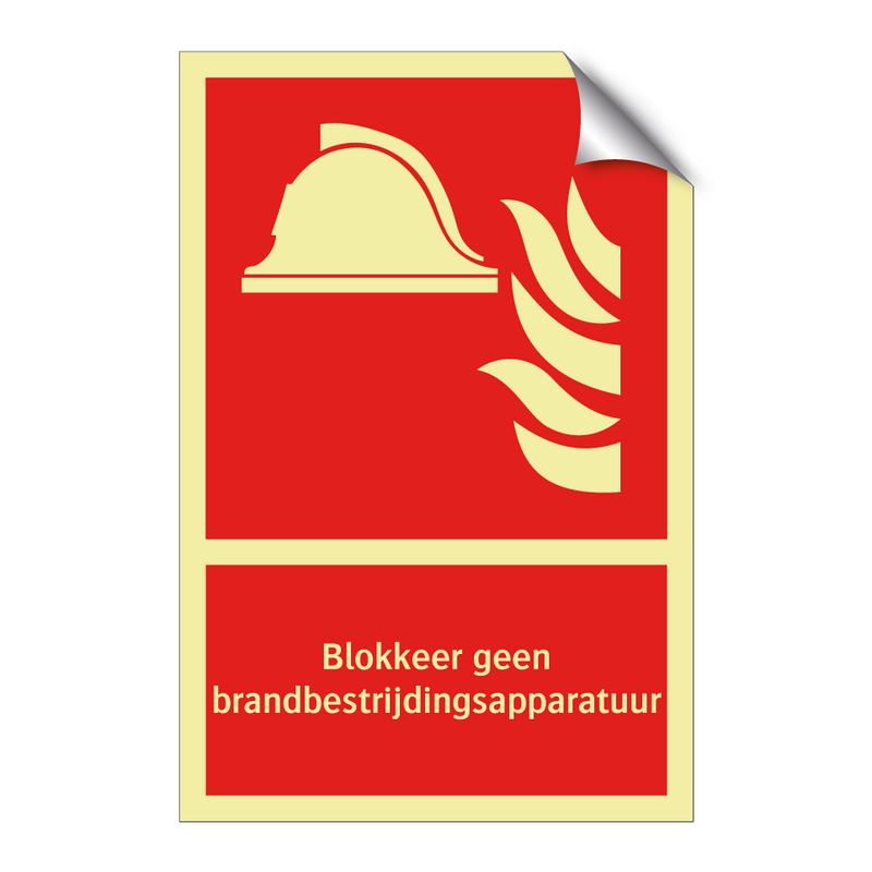 Blokkeer geen brandbestrijdingsapparatuur