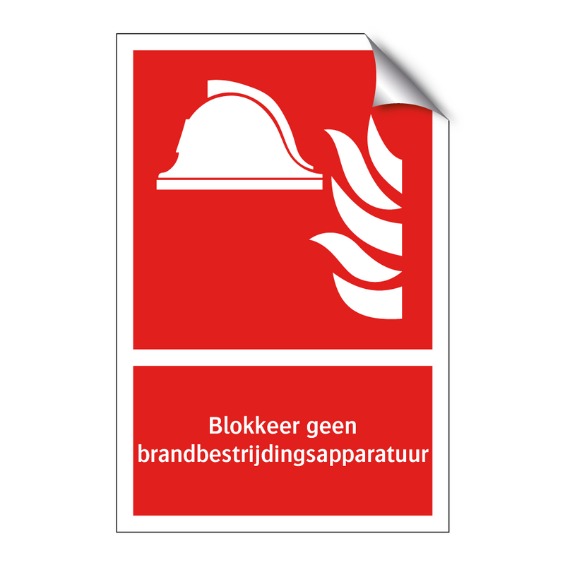 Blokkeer geen brandbestrijdingsapparatuur