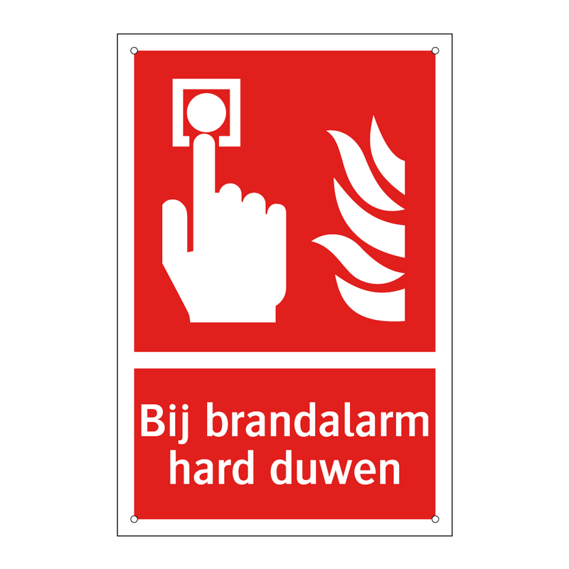 Bij brandalarm hard duwen