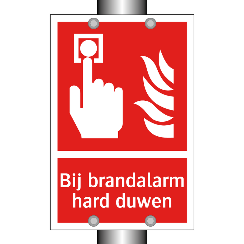 Bij brandalarm hard duwen