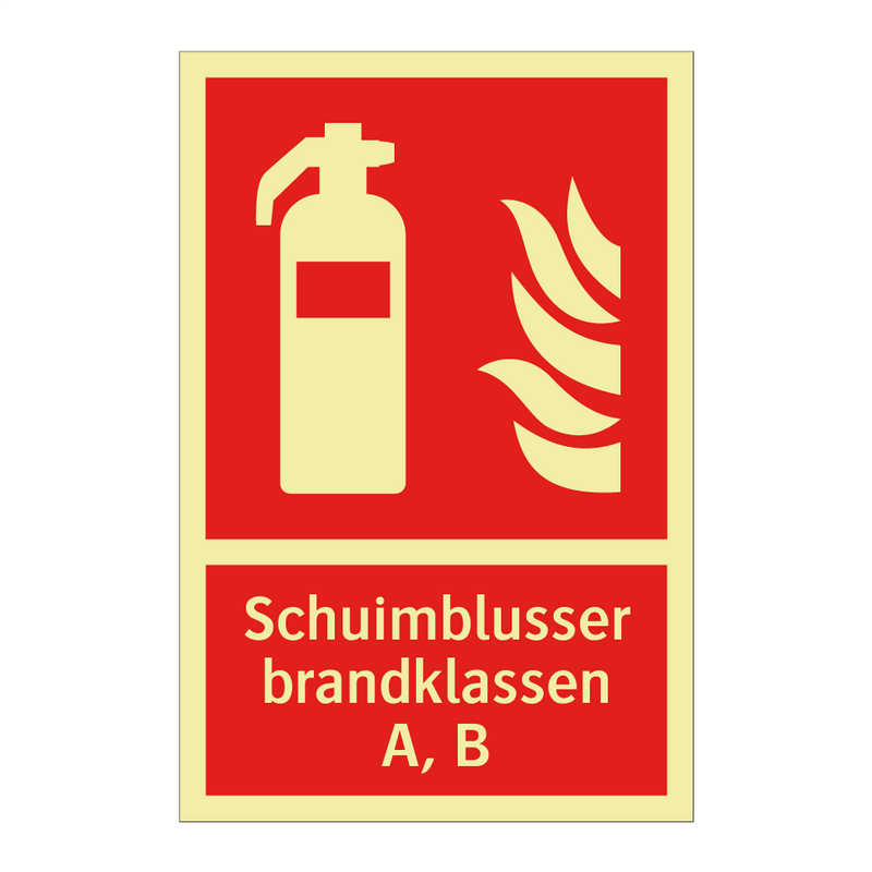 Schuimblusser brandklassen A, B