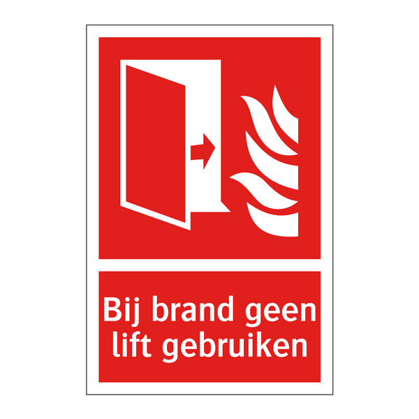 Bij brand geen lift gebruiken