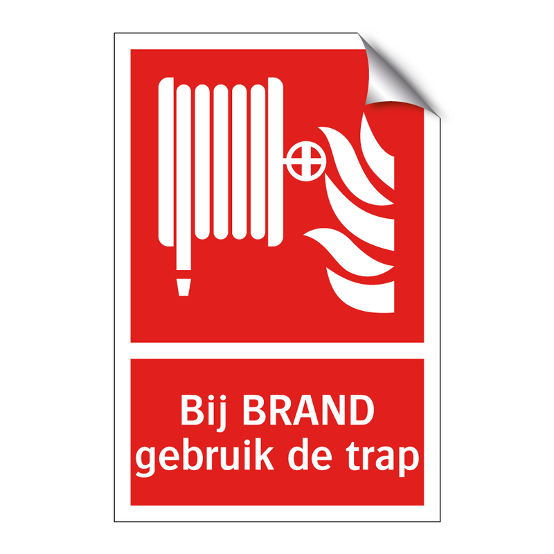 Bij BRAND gebruik de trap