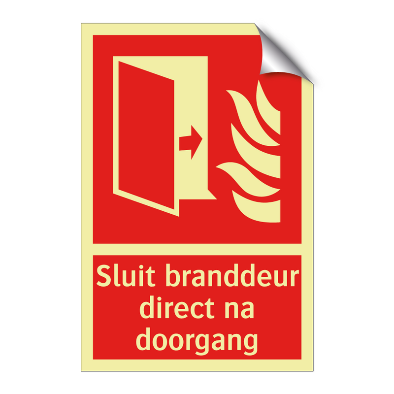 Sluit branddeur direct na doorgang