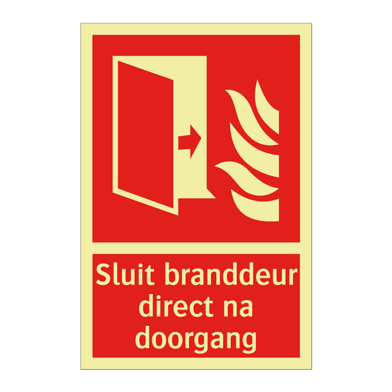 Sluit branddeur direct na doorgang