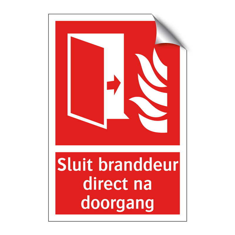 Sluit branddeur direct na doorgang