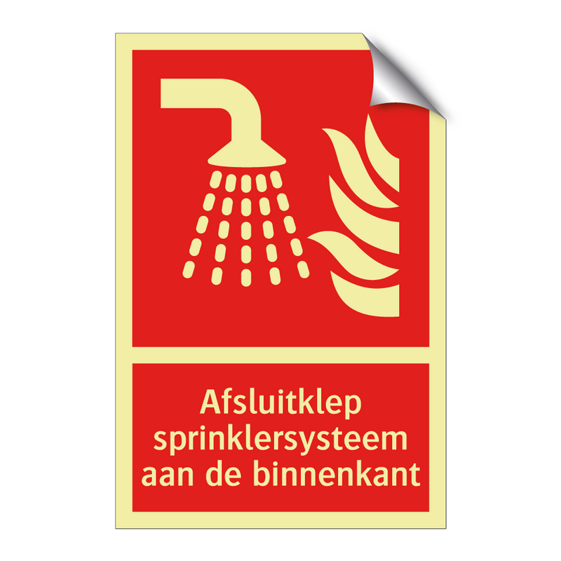 Afsluitklep sprinklersysteem aan de binnenkant