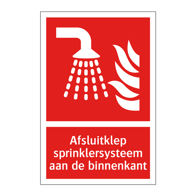 Afsluitklep sprinklersysteem aan de binnenkant