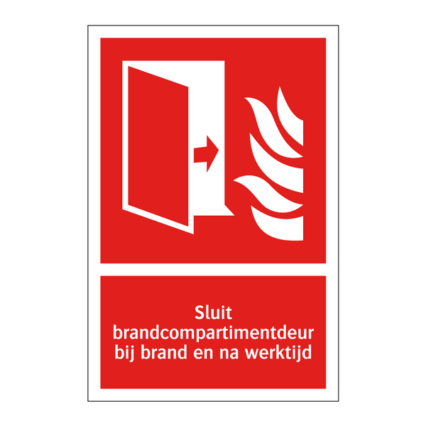 Sluit brandcompartimentdeur bij brand en na werktijd