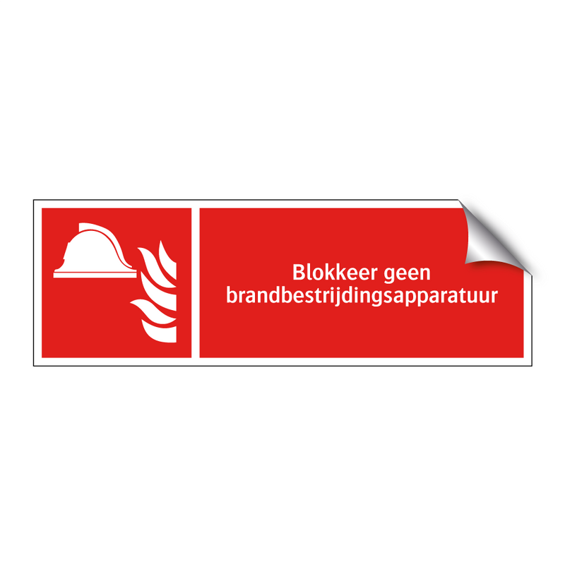 Blokkeer geen brandbestrijdingsapparatuur