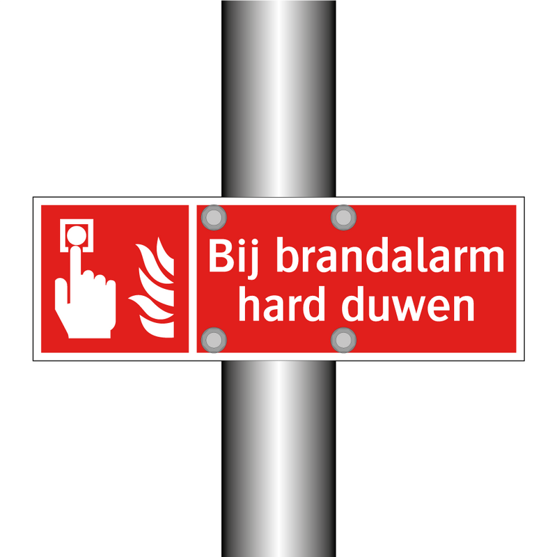 Bij brandalarm hard duwen