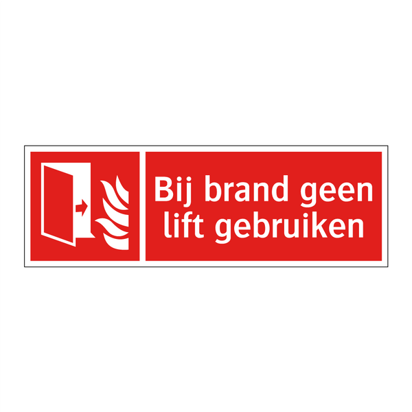 Bij brand geen lift gebruiken