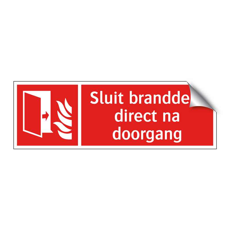 Sluit branddeur direct na doorgang