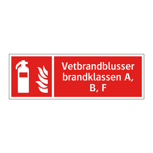 Vetbrandblusser brandklassen A, B, F