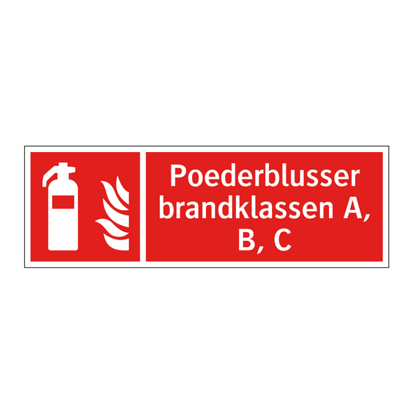 Poederblusser brandklassen A, B, C