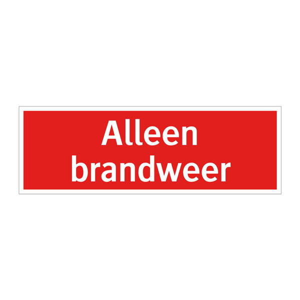 Alleen brandweer