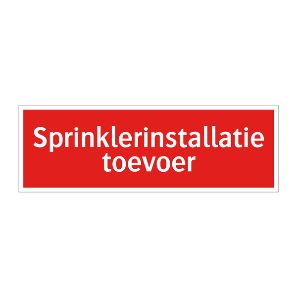 Sprinklerinstallatie toevoer