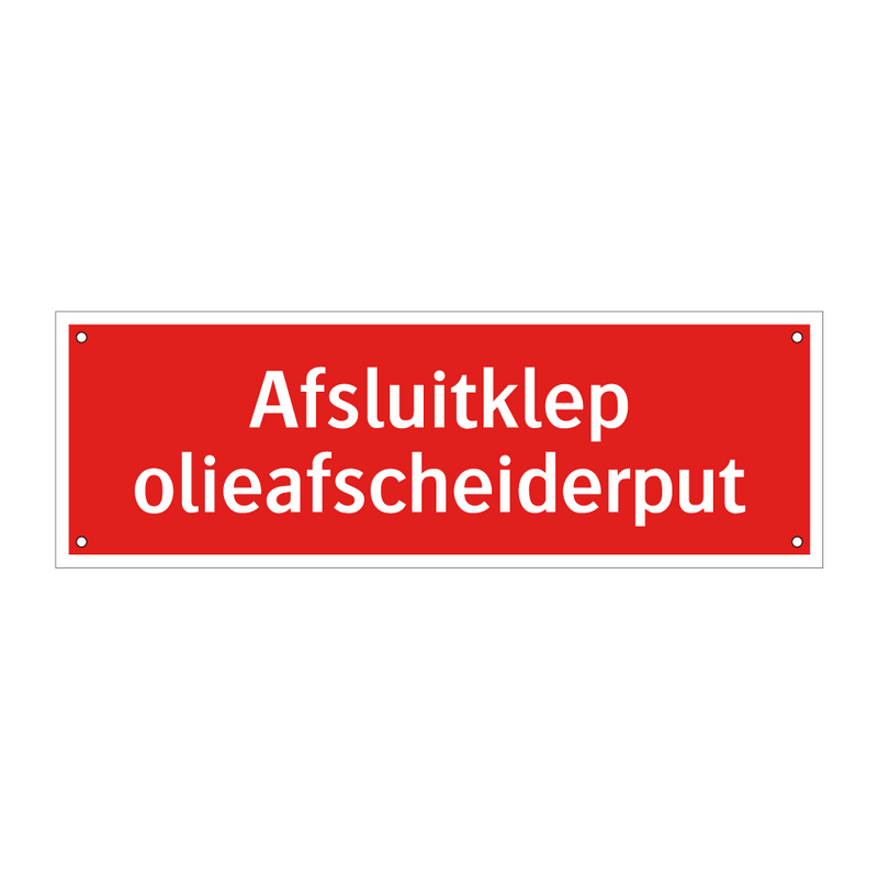 Afsluitklep olieafscheiderput