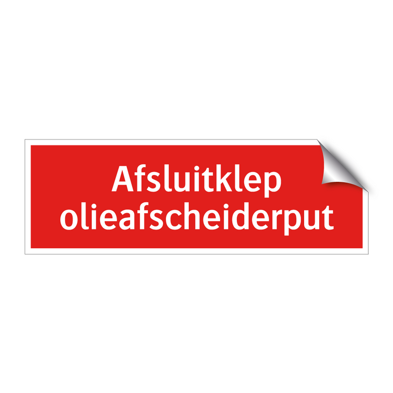 Afsluitklep olieafscheiderput