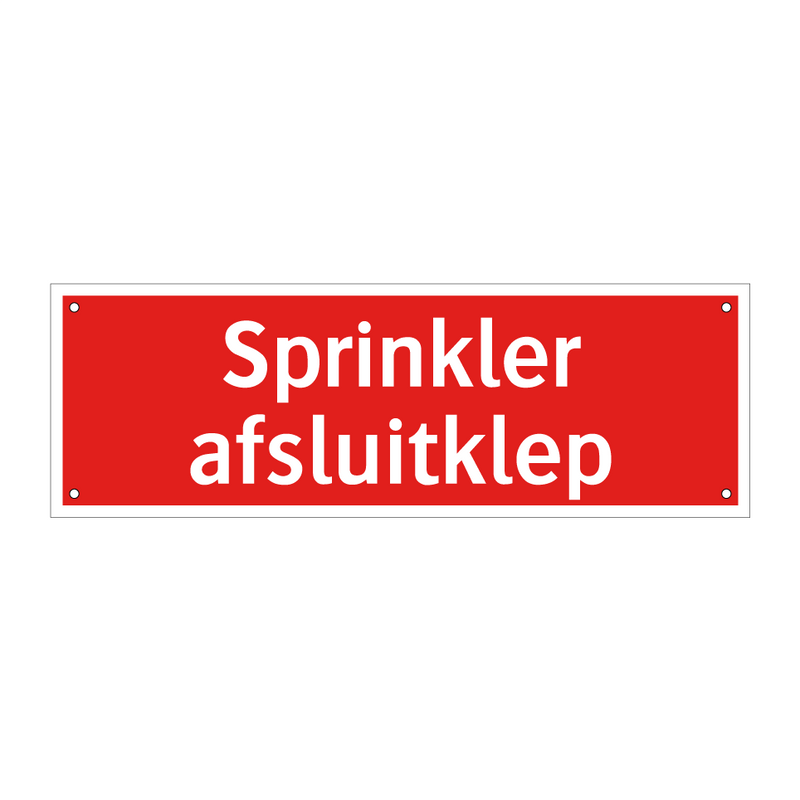 Sprinkler afsluitklep