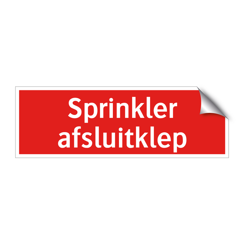 Sprinkler afsluitklep