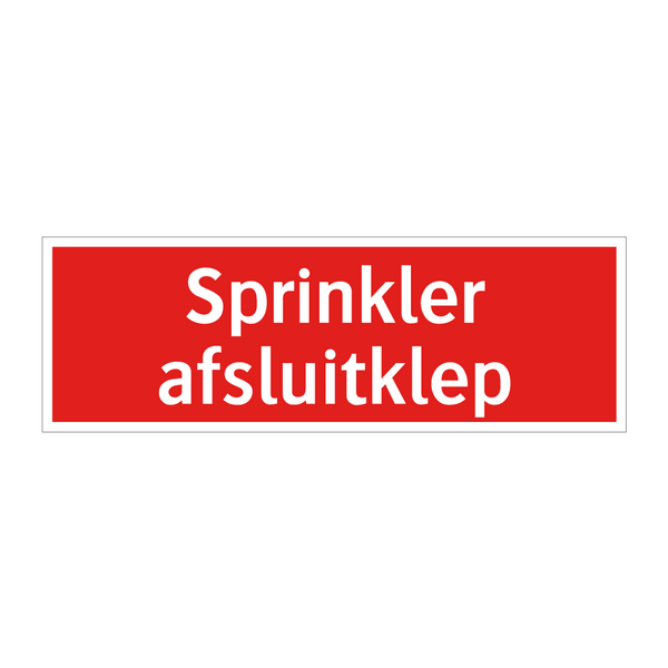 Sprinkler afsluitklep