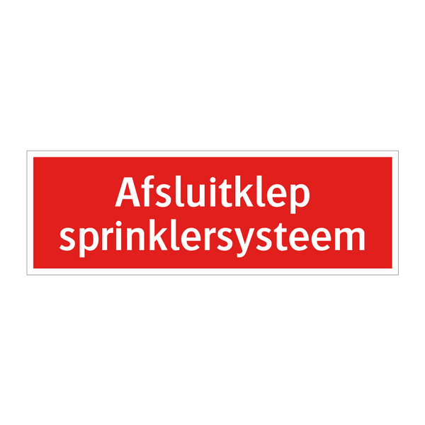 Afsluitklep sprinklersysteem